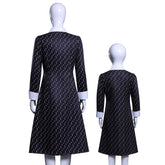 NEATMOA Wednesday Addams Cosplay Dress – The Addams Family Purple Black Striped Dress